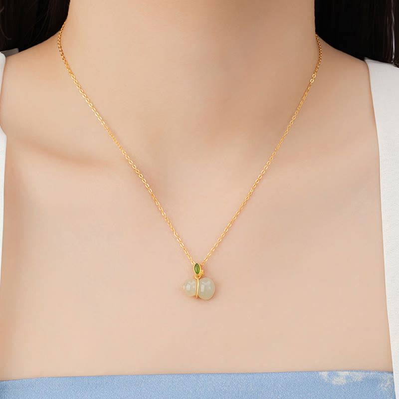 Kette Hetian Jade Sterlingsilber Glücksbringer – Fülle
