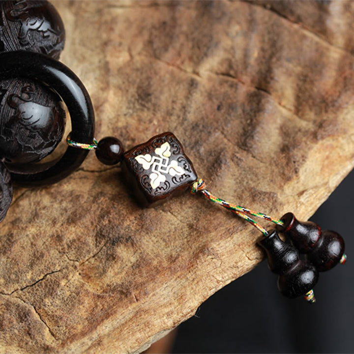 Armband Ebenholz Gravur Yin-Yang Ruhe