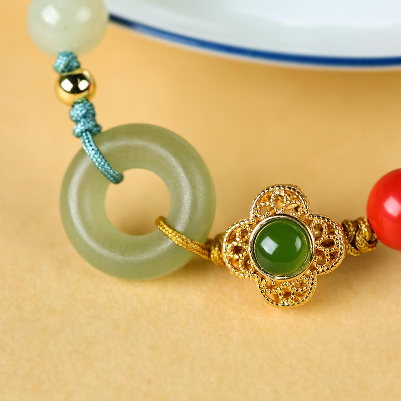 Armband Zinnober Jade – Segen Energie mit grünem Naturstein elegant.