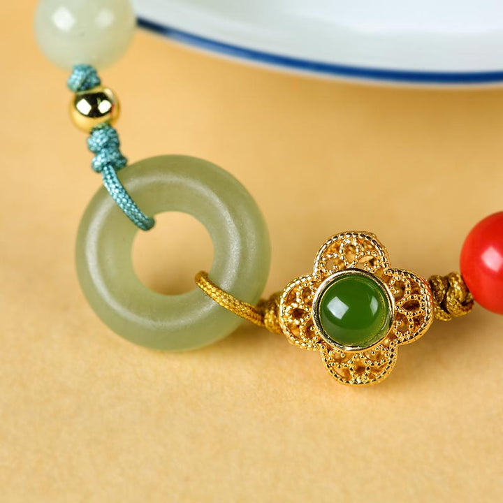 Armband Zinnober Jade – Segen Energie mit grünem Naturstein elegant.