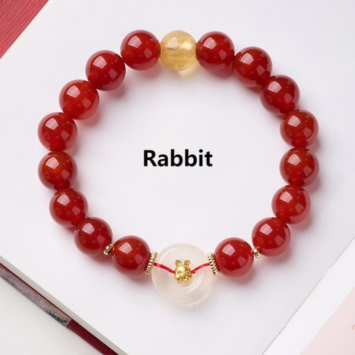 Armband Roter Achat Chalcedon Friedensschnalle – Selbstvertrauen