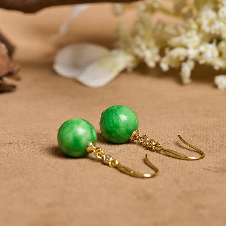 Ohrringe Chalcedon Silber Stärke Mut grüne Perlen Boho Schmuck