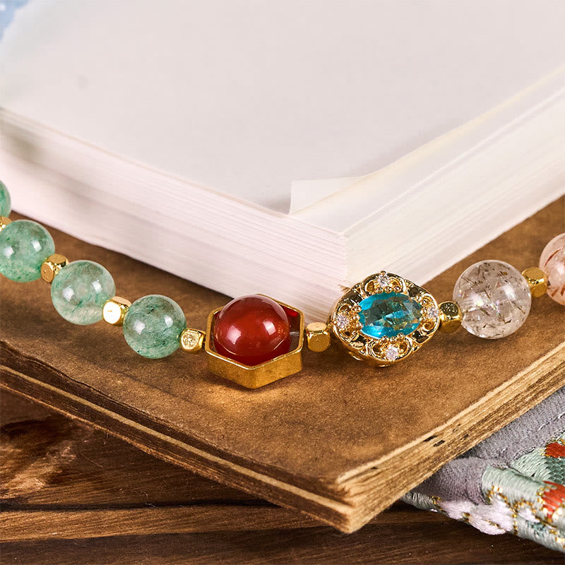 Schlüsselanhänger Super Seven Chalcedon Heilung Edelsteine Gold spirituelles Glücksbringer Schmuck