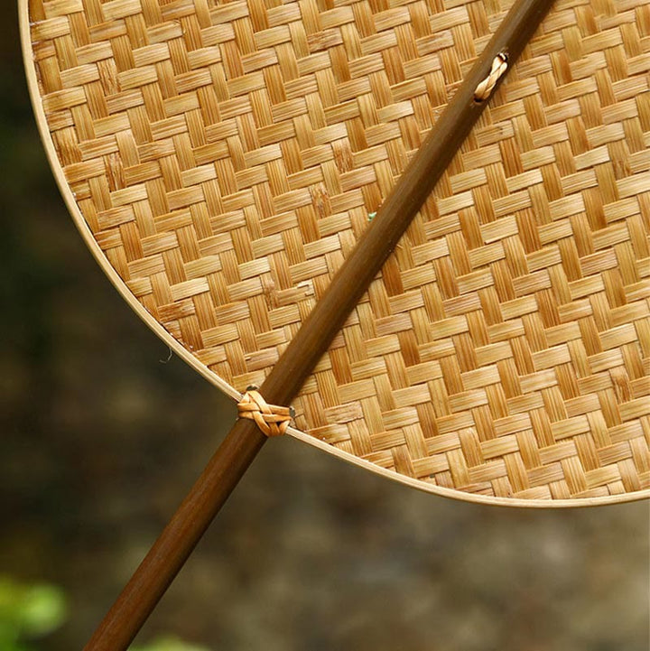 Chinesische Handfächer Bambus Geflochten Oval Geschenk