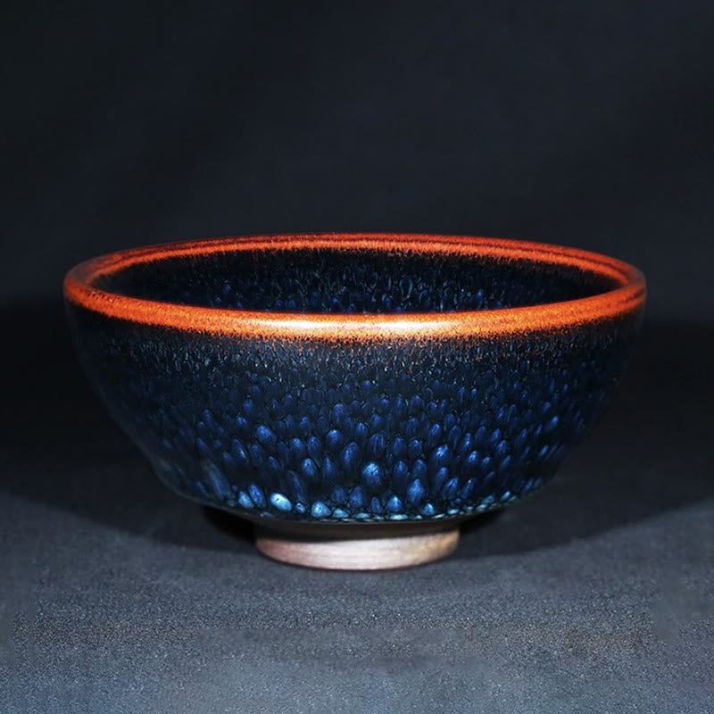 Chinesische Teetassen Blau Jianzhan Keramik Gaiwan