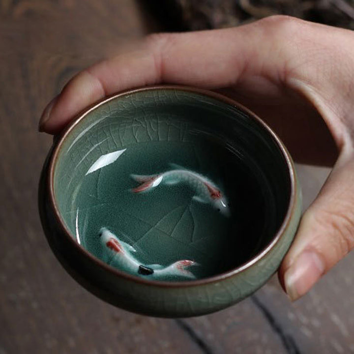 Chinesische Teetassen Koi Keramik Matcha