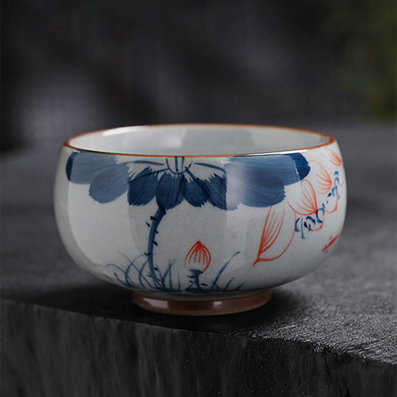 Chinesische Teetassen Lotus Bambus Keramik Geschenk