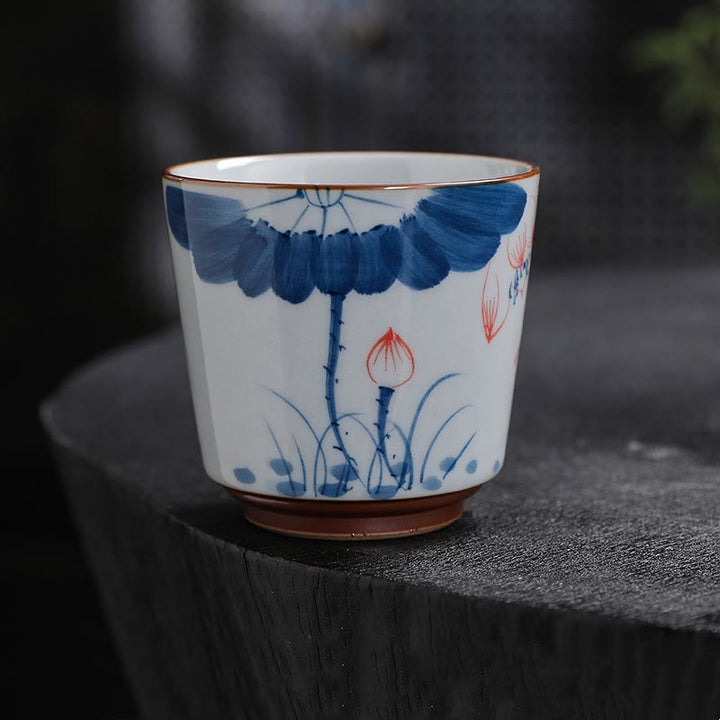 Chinesische Teetassen Lotus Bambus Keramik