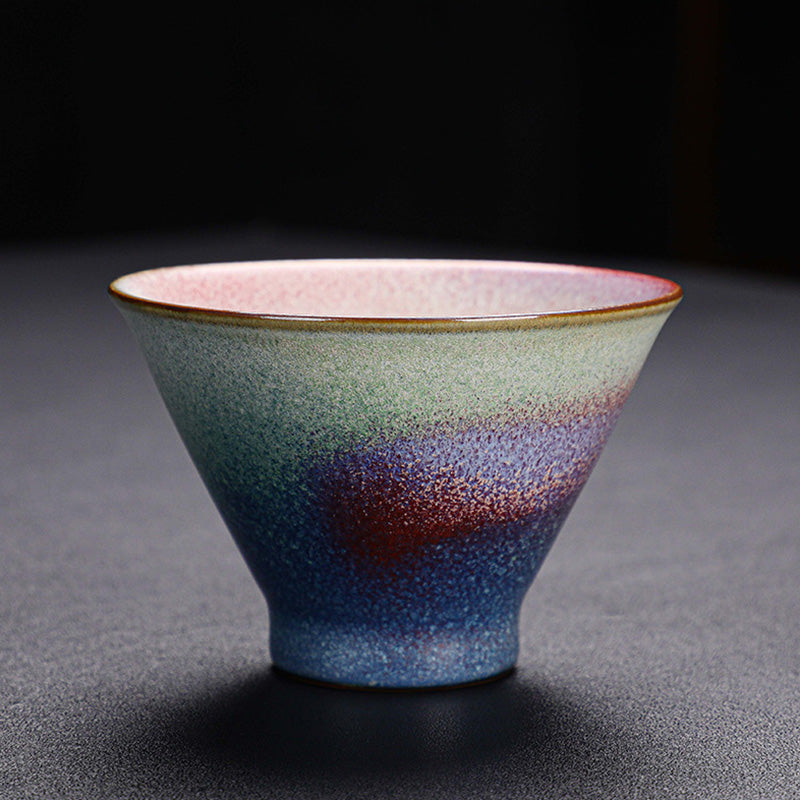Chinesische Teetassen Rot Ofenwandlung Keramik Matcha