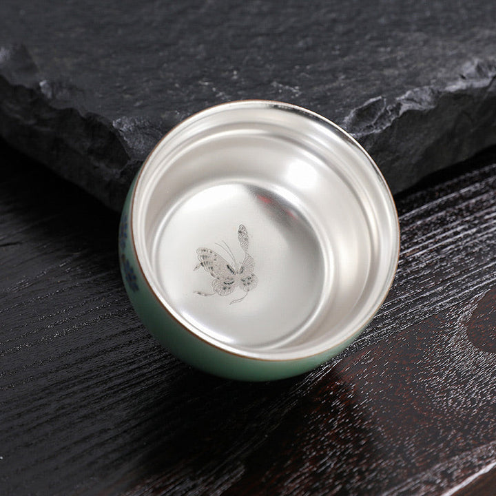 Chinesische Teetassen Schmetterling Koi Keramik Gaiwan