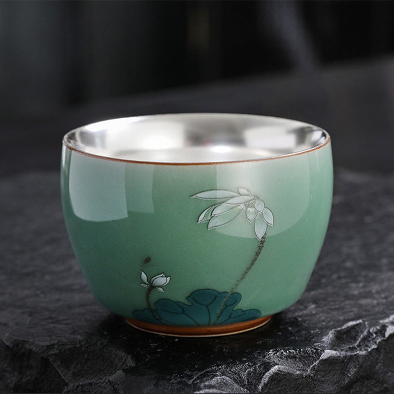 Chinesische Teetassen Schmetterling Koi Keramik Matcha