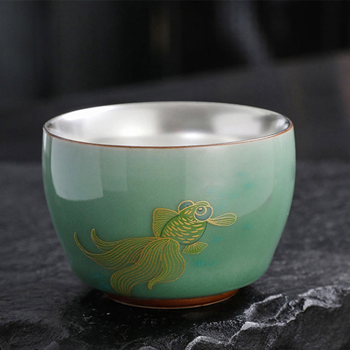 Chinesische Teetassen Schmetterling Koi Keramik Teezeremonie