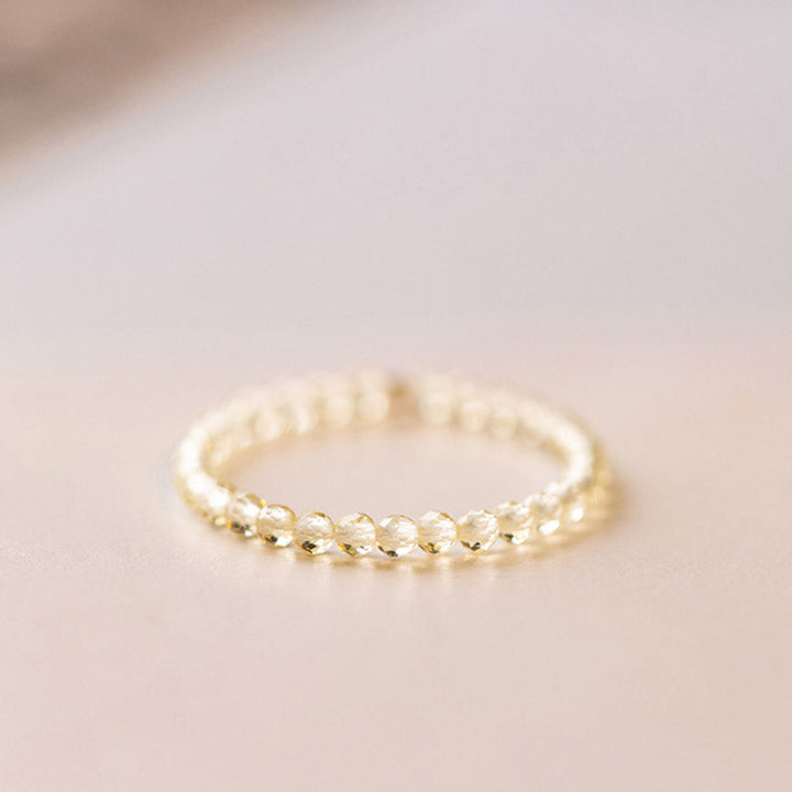 Ring Citrin Glück Wohlstand facettierte Perlen Kupfer Fengshui