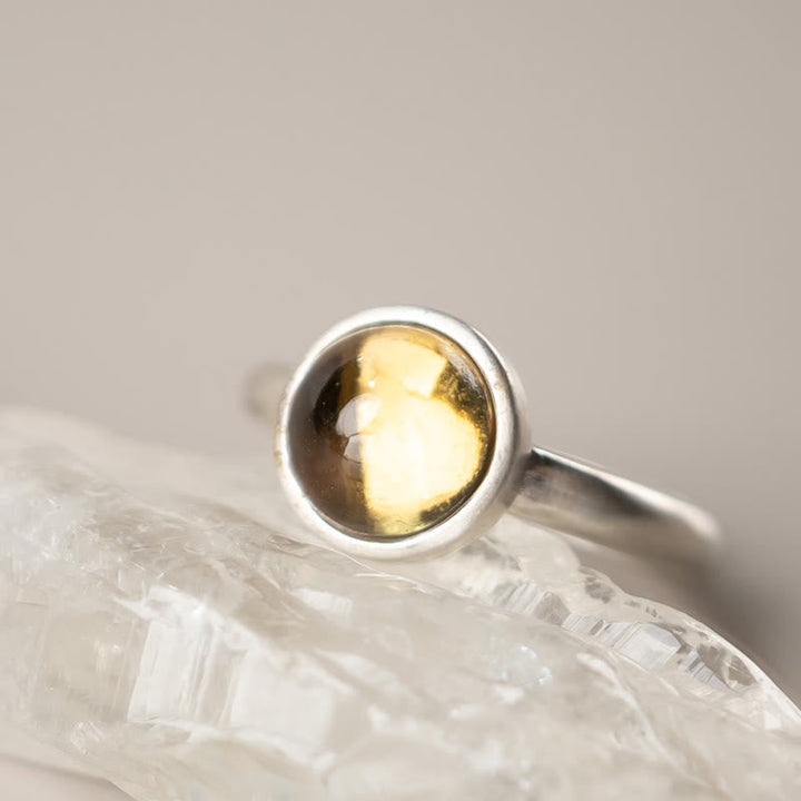 Ring 925 Silber Prehnit Citrin – Glück