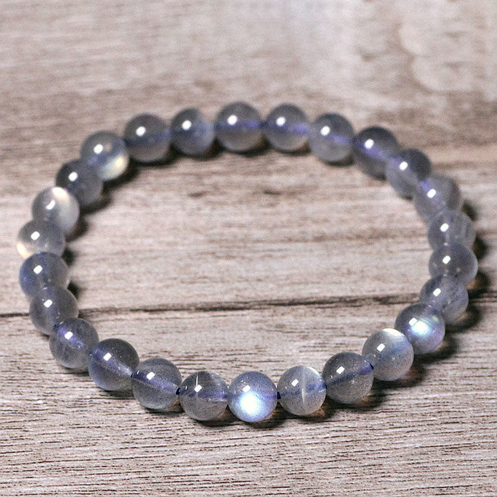 Armband Mondstein Mond – Ruhe elegantes Perlenarmband Naturstein glänzend