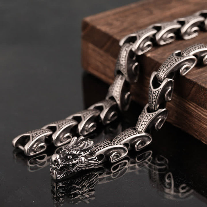 Anhänger Kette Titanium Drachen Schutz Silber