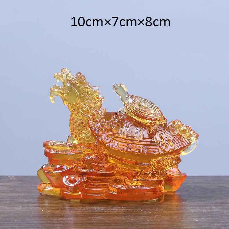 Figur Drachenschildkröte Münzen Reichtum Liuli Gold / Mittel