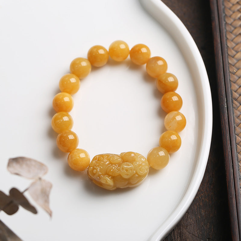 Armband Goldener Seidenjade Pixiu - Heilung