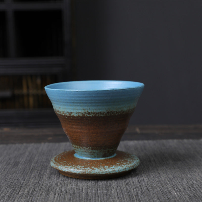 Teebecher Porzellan Vintage Espresso Keramik Blau-Braun