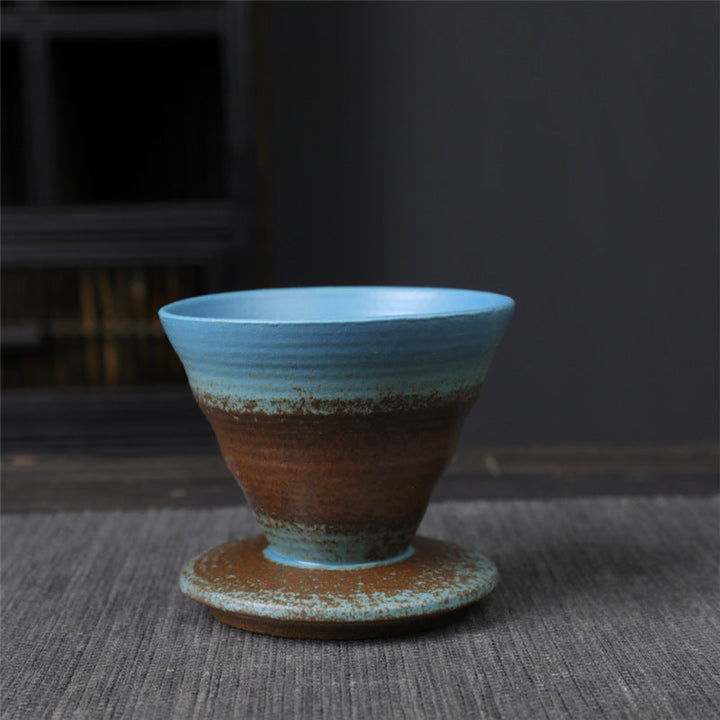 Teebecher Porzellan Vintage Espresso Keramik Blau-Braun