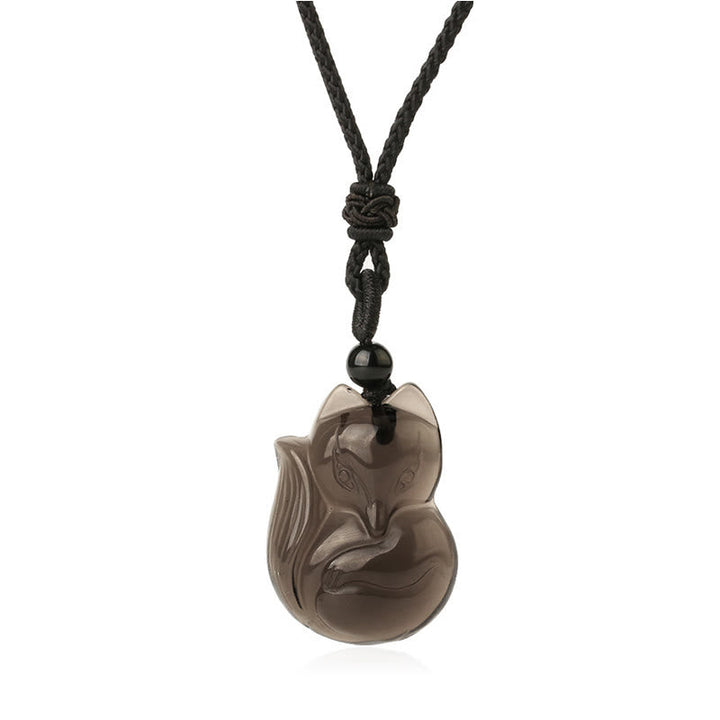 Kette Obsidian Tigerauge Fuchs – Bild 10 – Kette Obsidian Tigerauge Fuchs Anhänger schwarzer Naturstein Halsschmuck