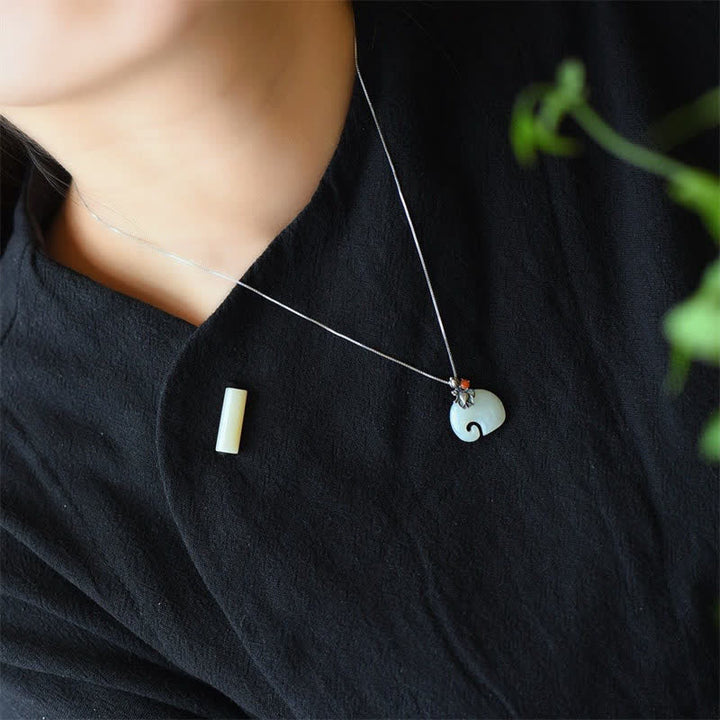 Jade Anhänger Elefant Kette Schutz