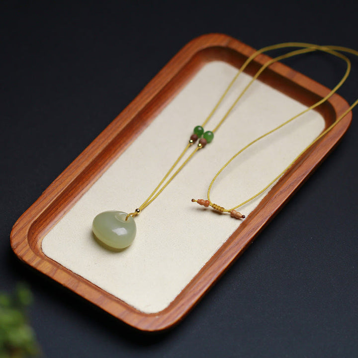 Kette Hetian Jade Gelb Anhänger Wohlstand