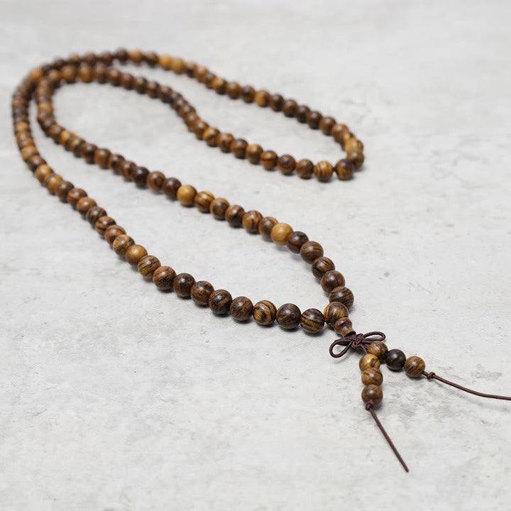 Mala 108 Perlen Sandelholz - Gebet Meditation