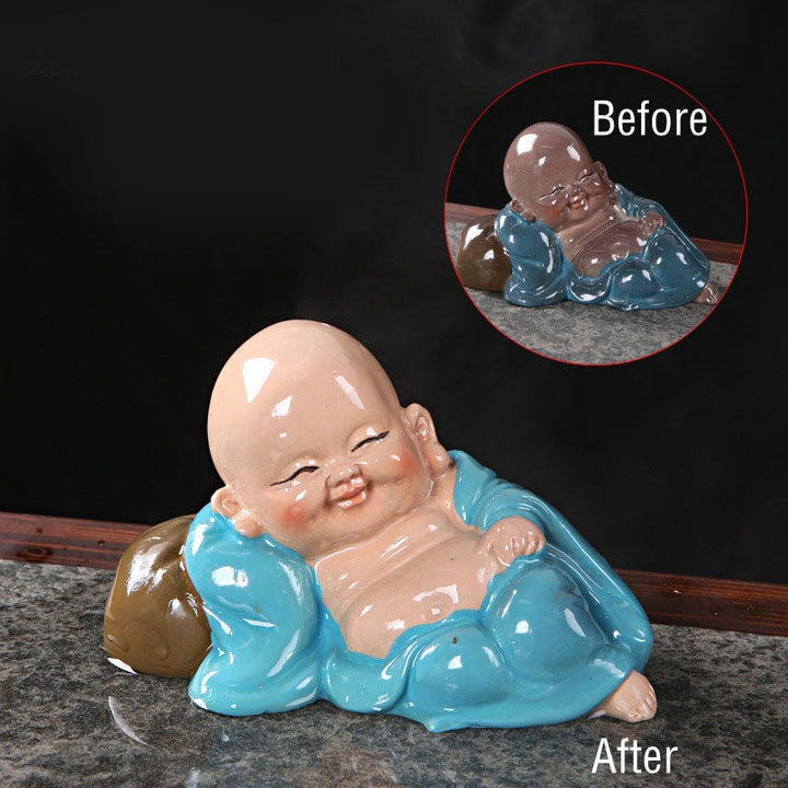 Buddha Dekofiguren Wohnzimmer Reichtum Blue Laughing Buddha 10.5*6*6.5cm