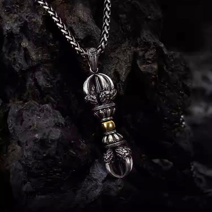 Anhänger Sterling Silber Dorje Vajra Wohlstand Kette Schmuck