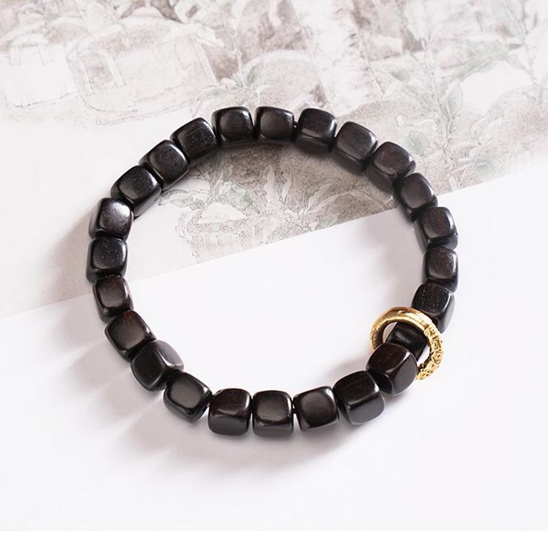 Armband Ebenholz – Balance & Ruhe schwarze Perlen Goldverschluss elegant