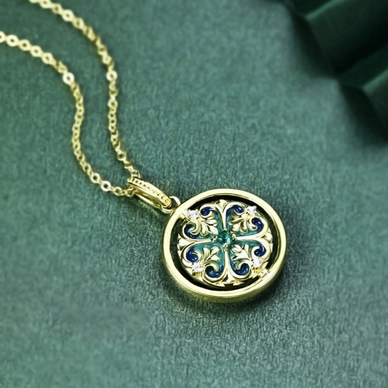 Anhänger Tibetischer Lotus Zirkonia Smaragd
