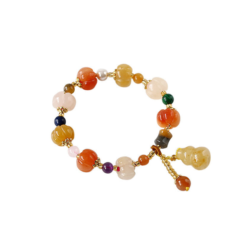 Armband Kristall Jade Pixiu – Wohlstand bunten Natursteinen gold Perlen