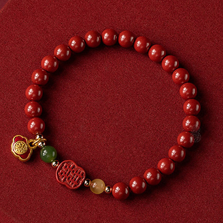 Rotes Armband Zinnober – Glück & Ruhe mit Perlen Flachaufnahme