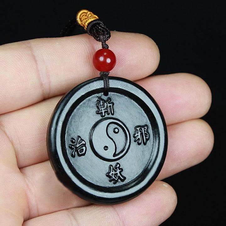 Anhänger Hetian-Jade Yin Yang Natur – Glück