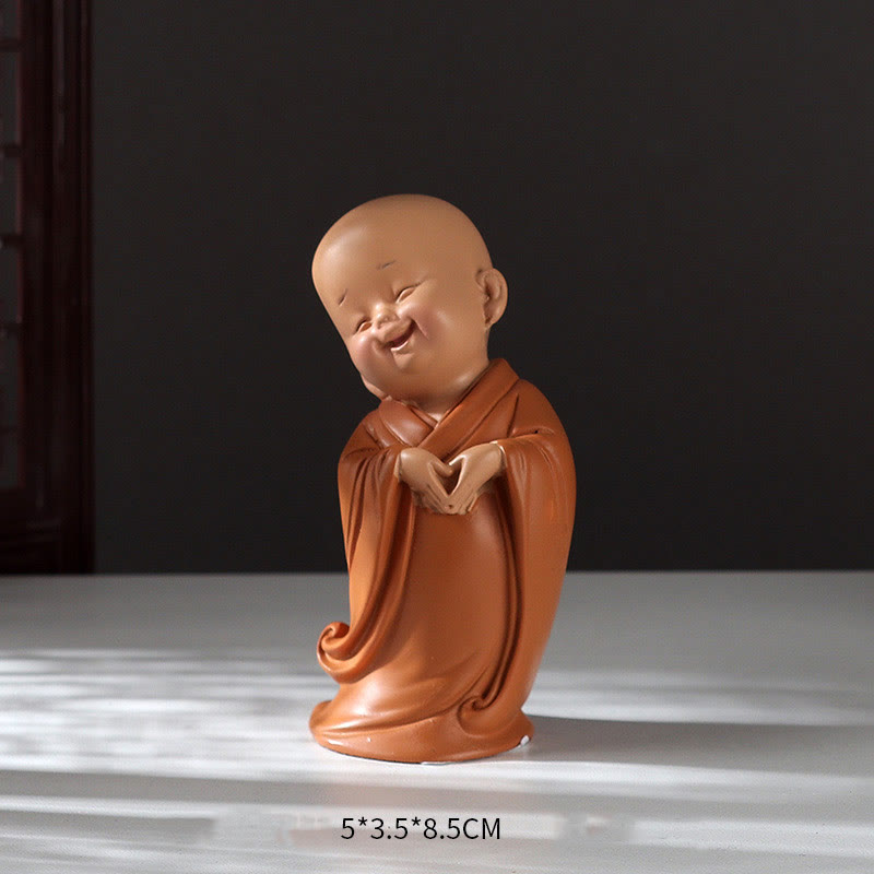Kleiner Buddha Figur Mönch Harz Herz formender Mönch