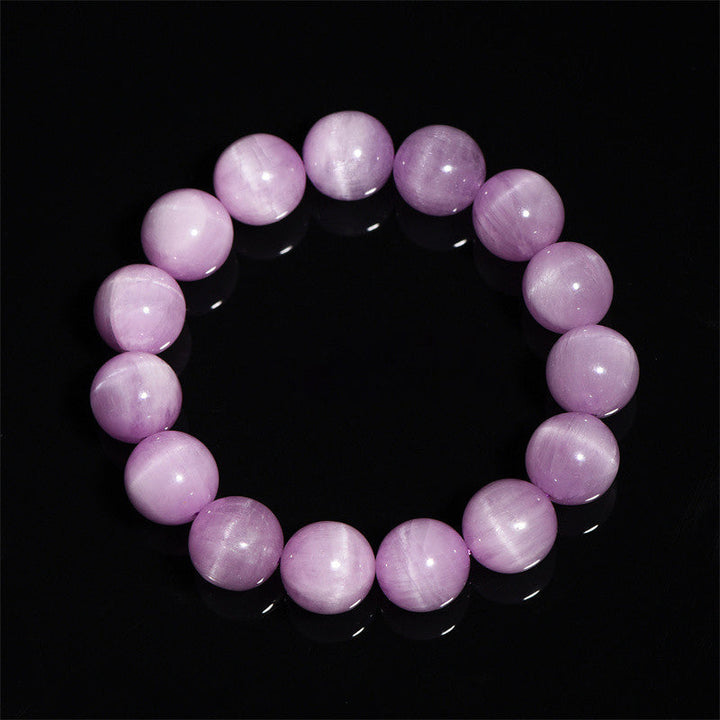 Kunzit Armband Liebe Wachstum rosa Perlen Naturstein elastisch glänzend
