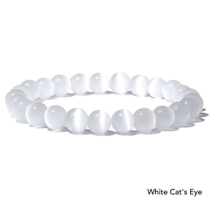Weißes Kristall Achat Armband Armreifen Naturstein elastisch getragen