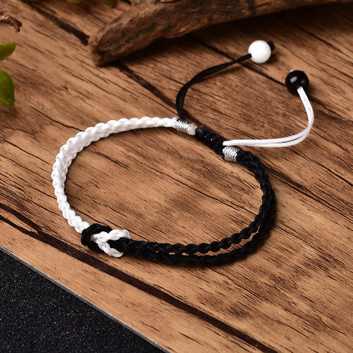Armband Schwarz Weiß – Heilung geflochtenes Seil Design elegant