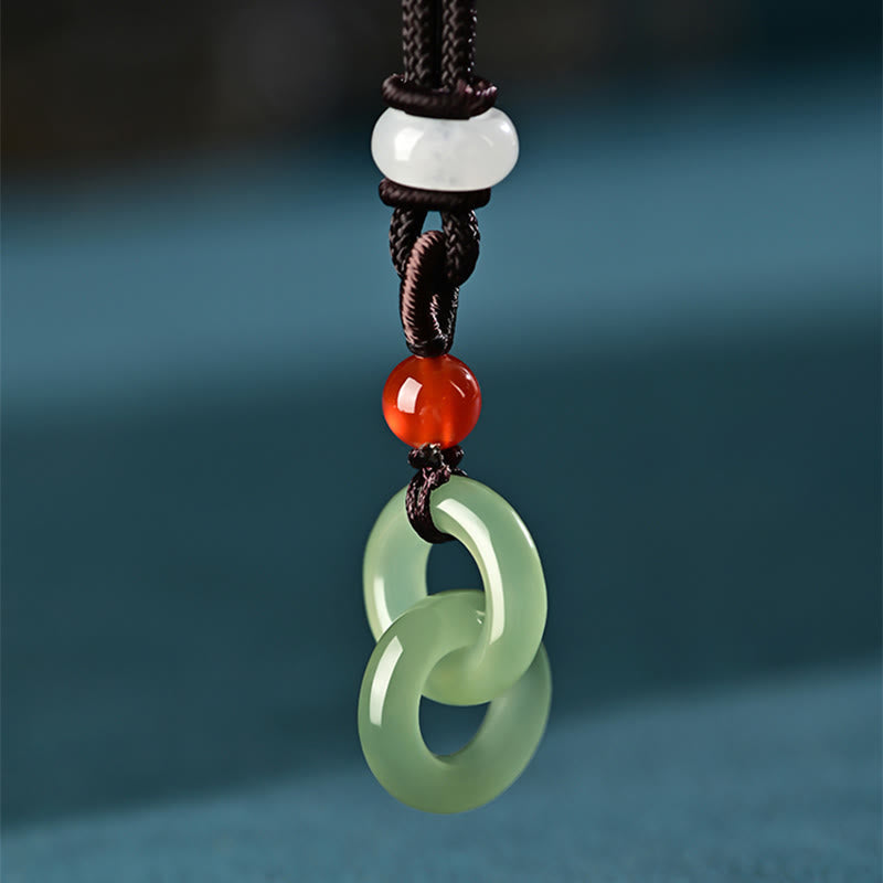 Hetian Jade Kette Doppelfrieden Natur Frieden