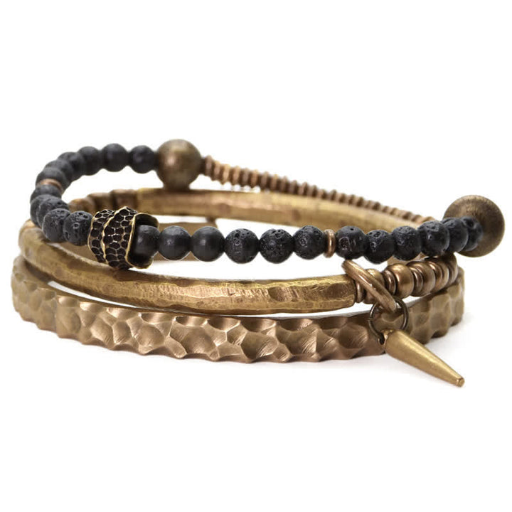 Armband Kupfer – Balance & Balance mit schwarzen Steinen elegant stapelbar