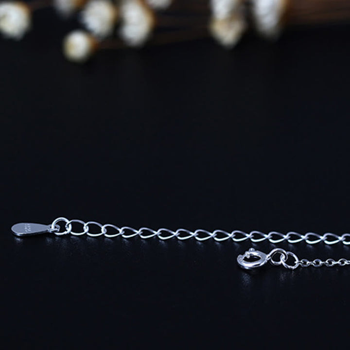 Kette Silber Anhänger Lotus Stein