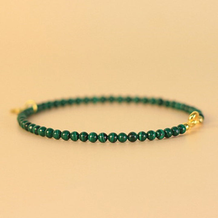 Grünes Malachit Armband Elefant Perlen elastisch Naturstein Schmuck