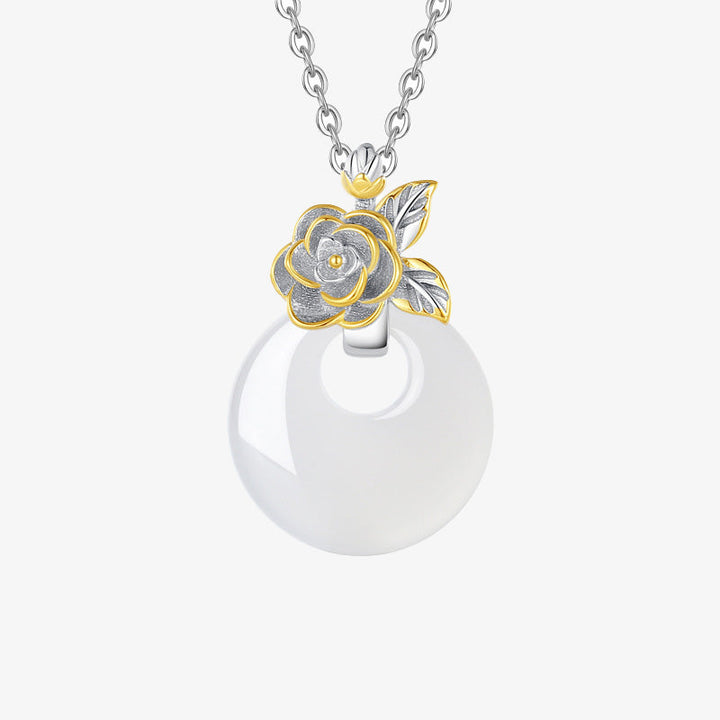 Kette Chalcedon Harmonie Blüten Anhänger Schmuck