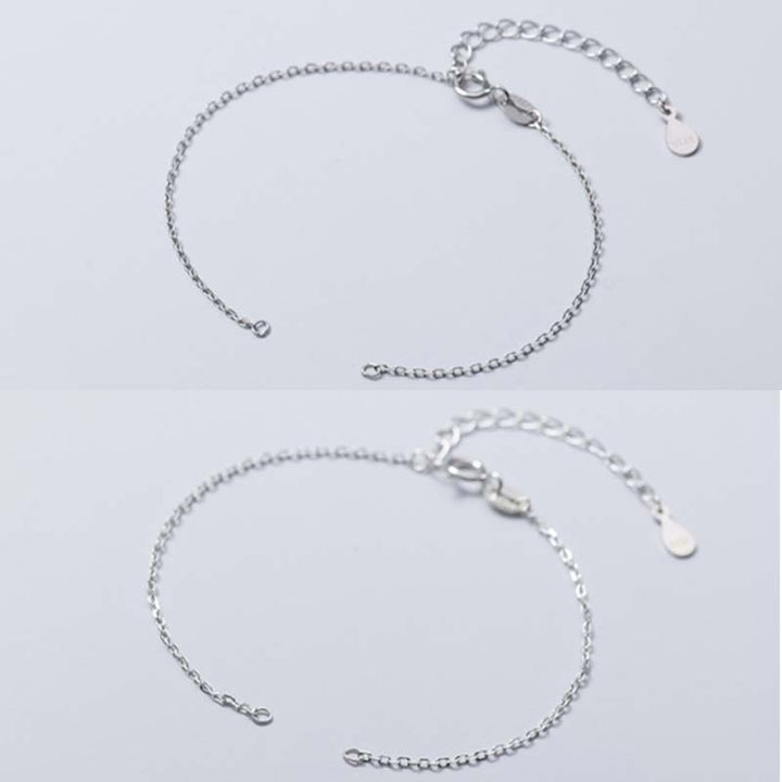 Silbernes Kettenarmband 925er Silber mit Verlängerungskette elegant.