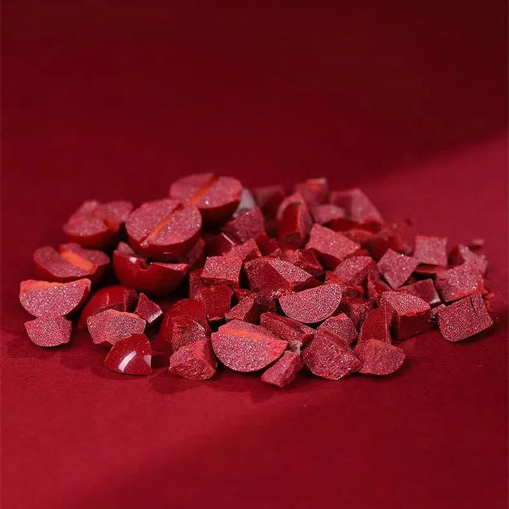 Rotes Zinnober Jade Armband Perlen Naturstein elastisch glänzend