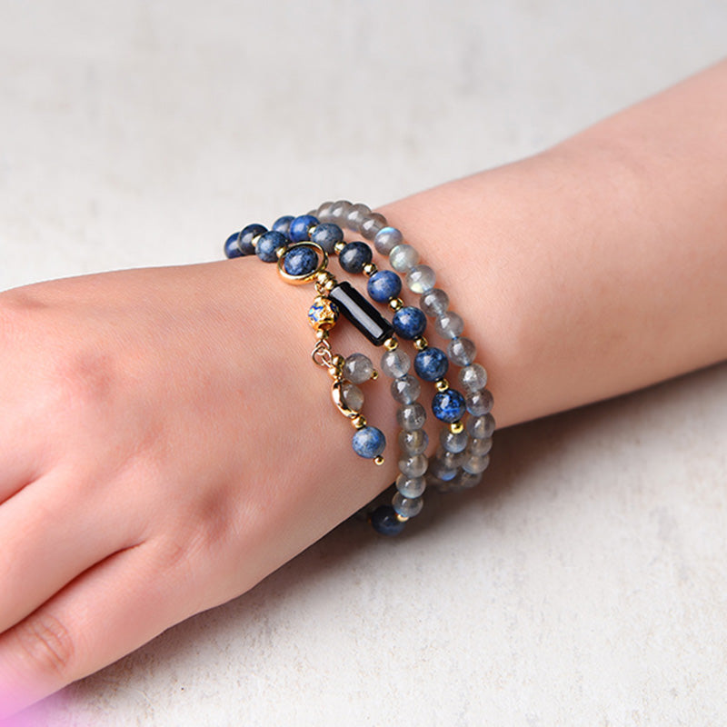 Armband Mondstein Mond Heilung Ruhe Energie elastisch Naturstein Handgelenk getragen