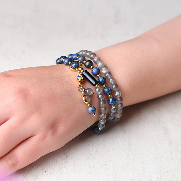 Armband Mondstein Mond Heilung Ruhe Energie elastisch Naturstein Handgelenk getragen
