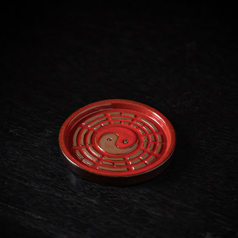 Räuchergefäß Mit Sieb Bagua Schatzschale Rotes Bagua-Tablett