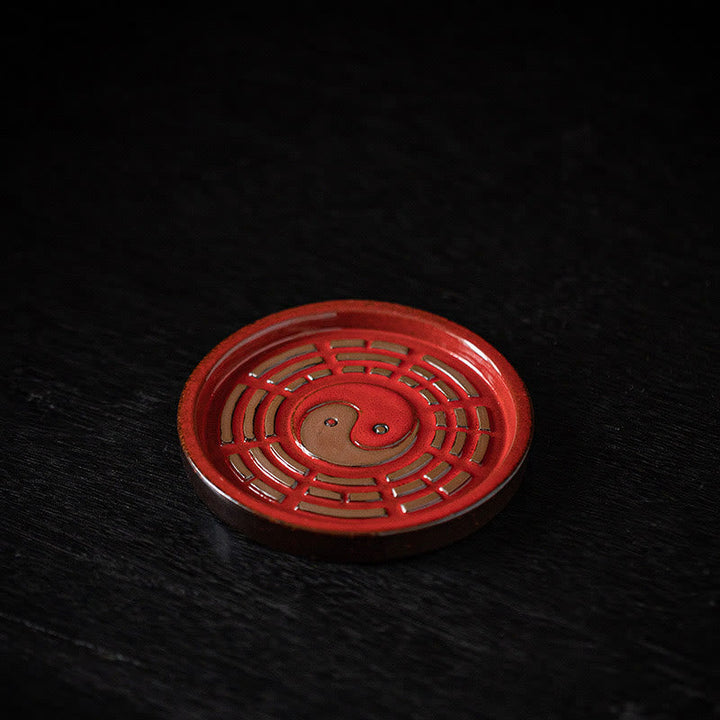 Räuchergefäß Mit Sieb Bagua Schatzschale Rotes Bagua-Tablett